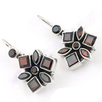 Load image into Gallery viewer, 925 Silver Garnet Flower Earrings | Women's Jewelry Gift

