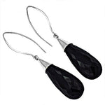 Load image into Gallery viewer, Black Onyx Drop Earrings in Sterling Silver | For Women
