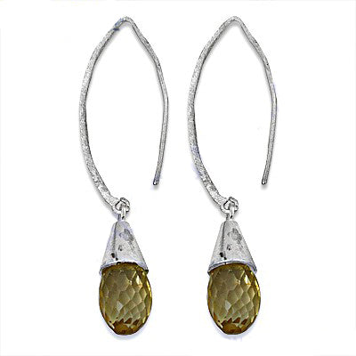 925 Silver Citrine Teardrop Earrings for Women | Gemstone Jewelry