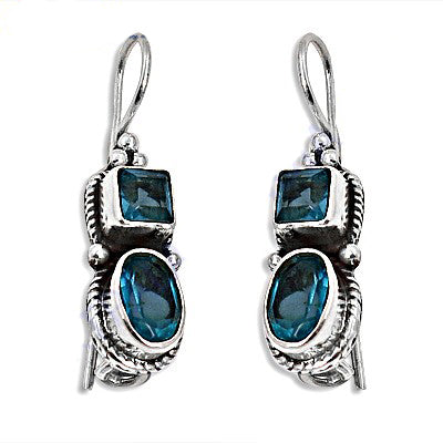 925 Sterling Silver Blue Topaz Earrings | For Women | Gift