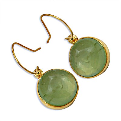 gold plating Tone Green Gemstone Earrings for Women | Daily Wear Jewelry