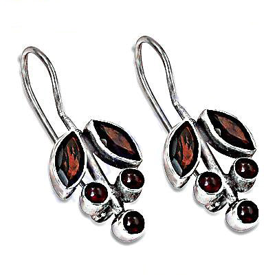 925 Silver Garnet Drop Earrings for Women | Dangle Earrings