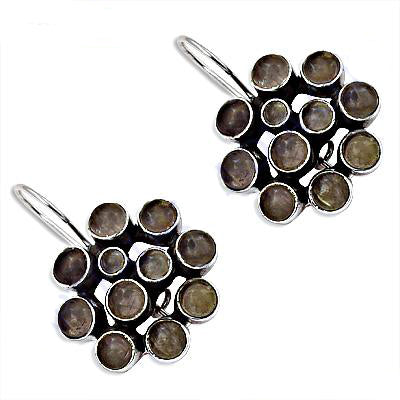 925 Silver Smoky Quartz Drop Earrings for Women | Daily Wear