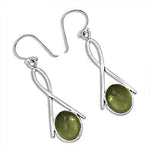 Load image into Gallery viewer, 925 Sterling Silver Green Gemstone Drop Earrings for Women
