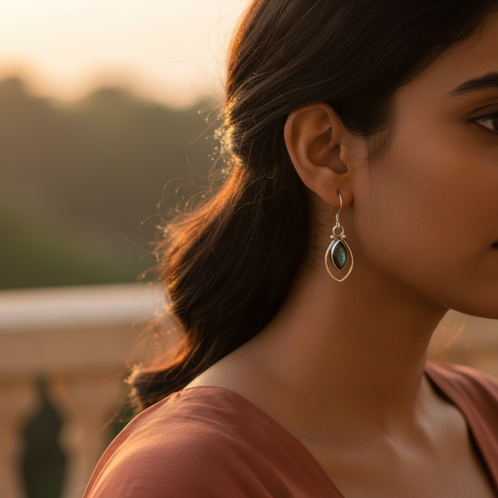 925 Sterling Silver Labradorite Earrings for Women | Dangle Jewelry