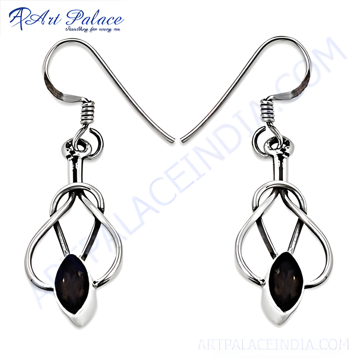 925 sterling silver dangle earrings with a smoky quartz gemstone, perfect for women