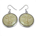 Load image into Gallery viewer, 925 Silver Moon Face Drop Earrings for Women | Celestial Jewelry
