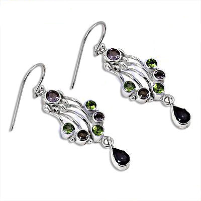 925 Silver Gemstone Dangle Earrings for Women | Gift Jewelry
