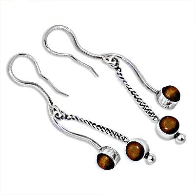 925 Silver Tiger Eye Drop Earrings | Women's Jewelry Gift