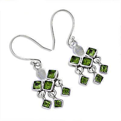 925 Silver Peridot Earrings for Women | Green Gemstone Jewelry