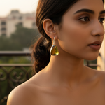 Load image into Gallery viewer, Silver Olive Green Stone Drop Earrings for Women | Gift Jewelry
