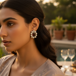 Load image into Gallery viewer, Silver Pearl &amp; Gemstone Earrings for Women | Daily Wear
