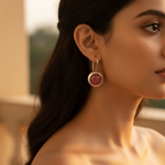 Load image into Gallery viewer, Silver Pink Gemstone Earrings for Women | Dangle Jewelry
