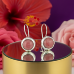 Load image into Gallery viewer, Silver Pink Gemstone Earrings for Women | Dangle Jewelry
