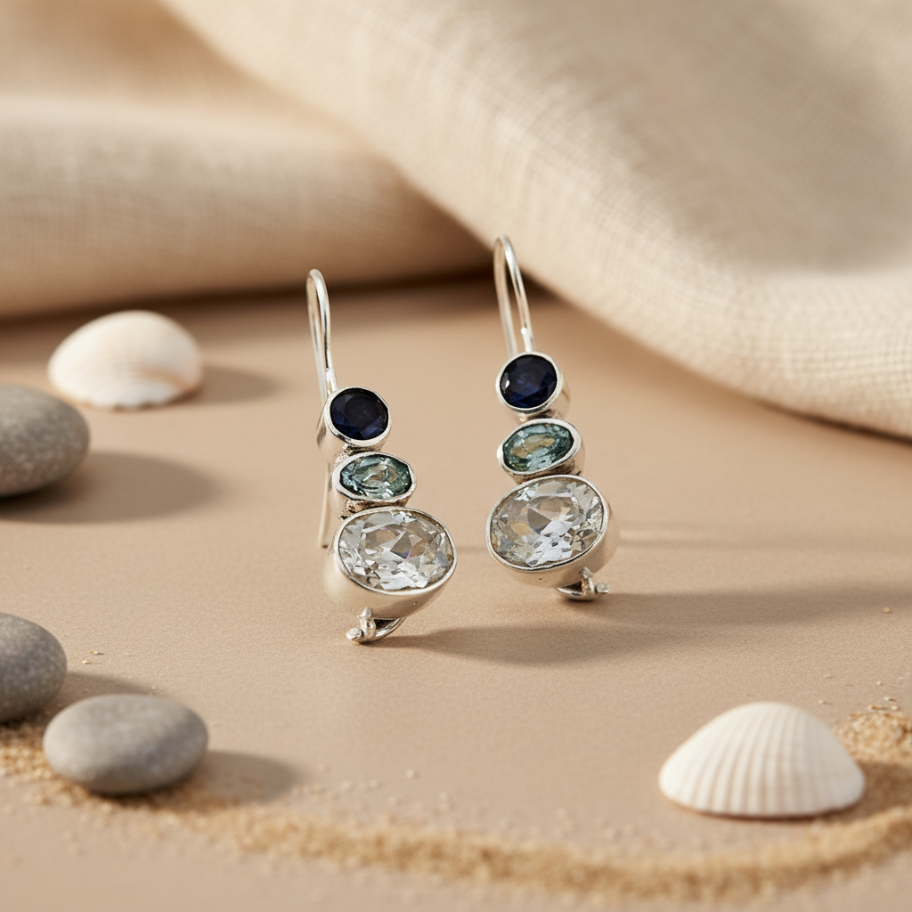 925 Silver Gemstone Drop Earrings for Women | Dangle Earrings