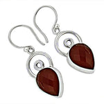 Load image into Gallery viewer, 925 Silver Garnet Earrings | Teardrop Gemstone Earrings for Women

