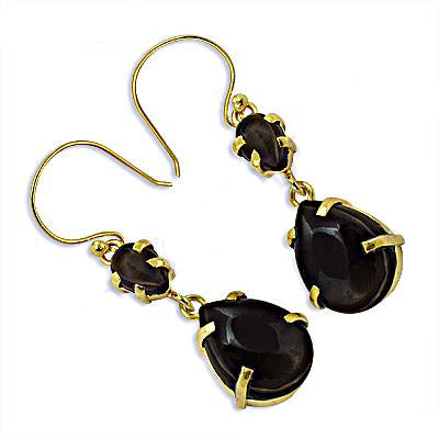 gold plating Onyx Teardrop Earrings for Women | Dangle Earrings