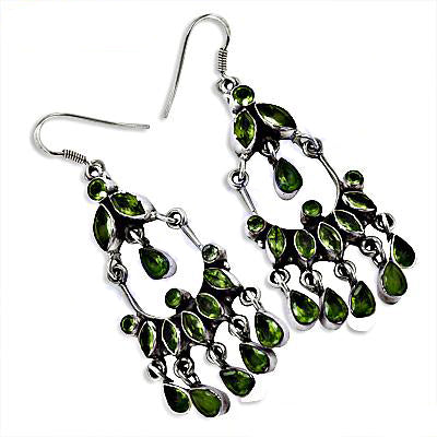 925 Silver Peridot Chandelier Earrings | Women's Dangle Jewelry