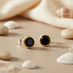 Load image into Gallery viewer, 925 Silver Black Gemstone Stud Earrings for Women | Gift
