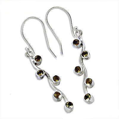 925 Silver Citrine Drop Earrings for Women | Dainty Jewelry