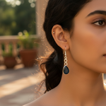 Load image into Gallery viewer, Silver Blue Sandstone Drop Earrings | Women's Fashion Jewelry
