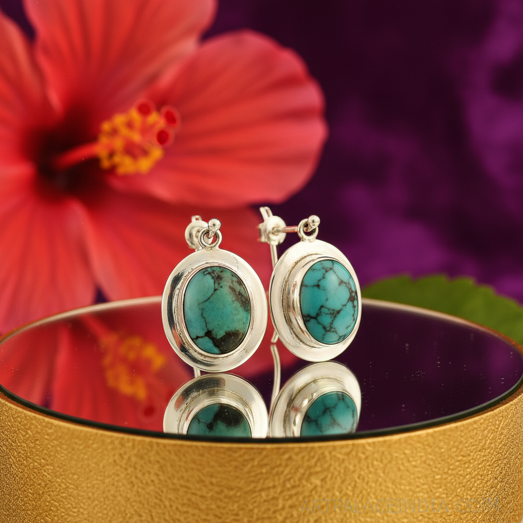 925 Silver Turquoise Earrings for Women | Gemstone Jewelry