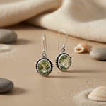 Load image into Gallery viewer, 925 Silver Green Amethyst Drop Earrings for Women | Gift
