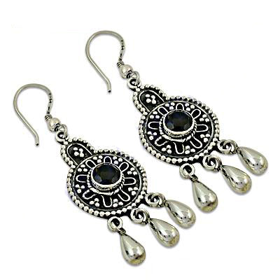 925 Silver Black Onyx Dangle Earrings | Women's Jewelry Gift