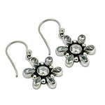 Load image into Gallery viewer, 925 Silver Flower Earrings with White Gemstones | For Women
