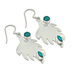 Load image into Gallery viewer, 925 Silver Leaf Turquoise Earrings for Women | Dainty Jewelry
