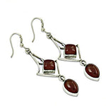 Load image into Gallery viewer, 925 Silver Carnelian Drop Earrings for Women | Gemstone Jewelry
