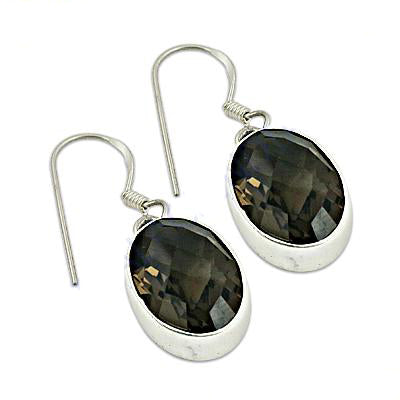 925 Silver Smoky Quartz Drop Earrings for Women | Gift