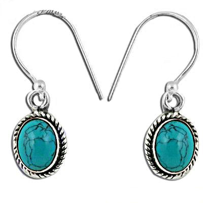 925 Silver Turquoise Stone Earrings for Women | Dangle Earrings