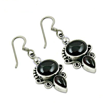 925 Silver Onyx Drop Earrings for Women | Daily Wear