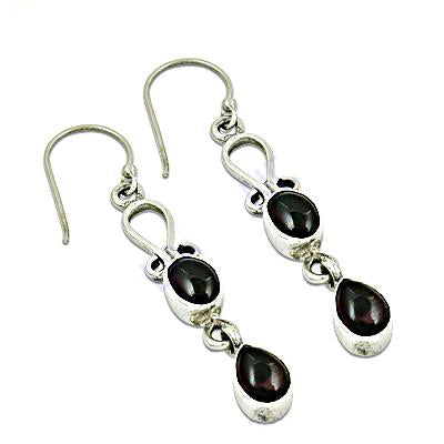 925 Sterling Silver Black Onyx Dangle Earrings for Women