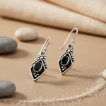 Load image into Gallery viewer, 925 Silver Onyx Earrings for Women | Dangle Drop Earrings
