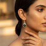 Load image into Gallery viewer, 925 Silver Green Stone Drop Earrings for Women | Gift
