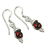 Load image into Gallery viewer, 925 Silver Garnet Drop Earrings for Women | Gemstone Jewelry
