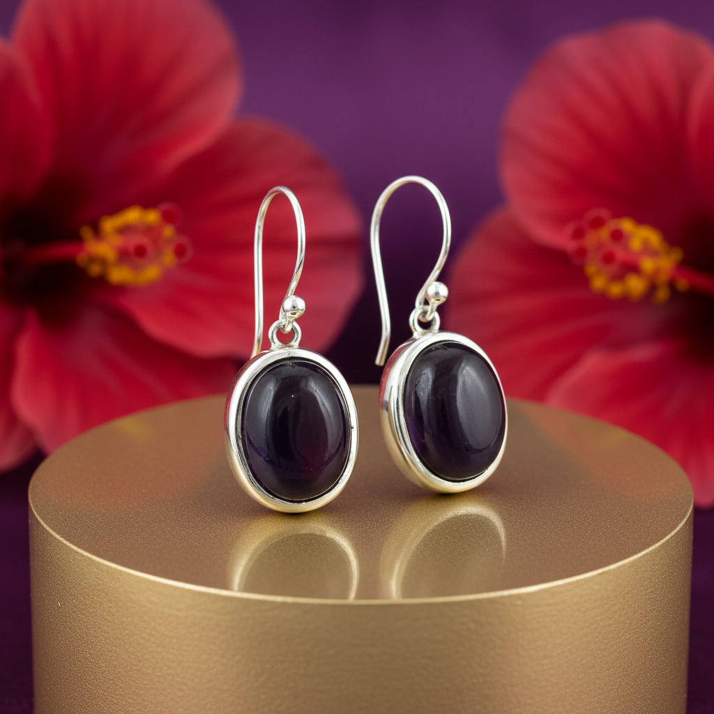 925 silver amethyst earrings for women | gemstone jewelry