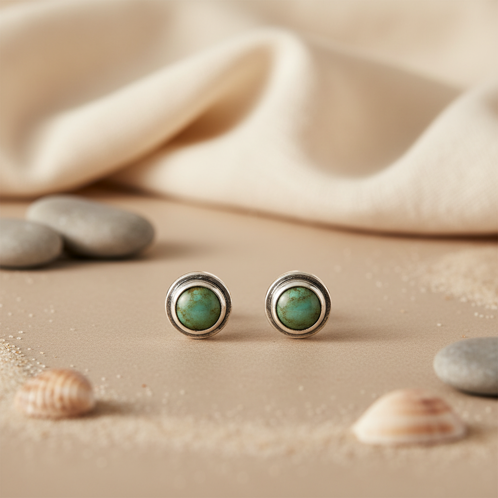925 Silver Emerald Stud Earrings for Women | Daily Wear