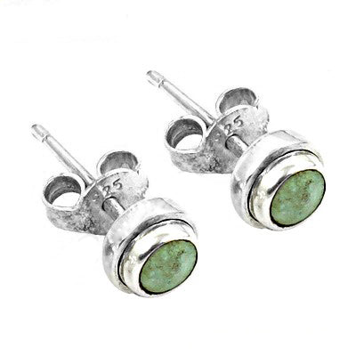925 Silver Emerald Stud Earrings for Women | Daily Wear