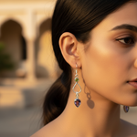 Load image into Gallery viewer, 925 Silver Peridot &amp; Amethyst Drop Earrings for Women | Gift
