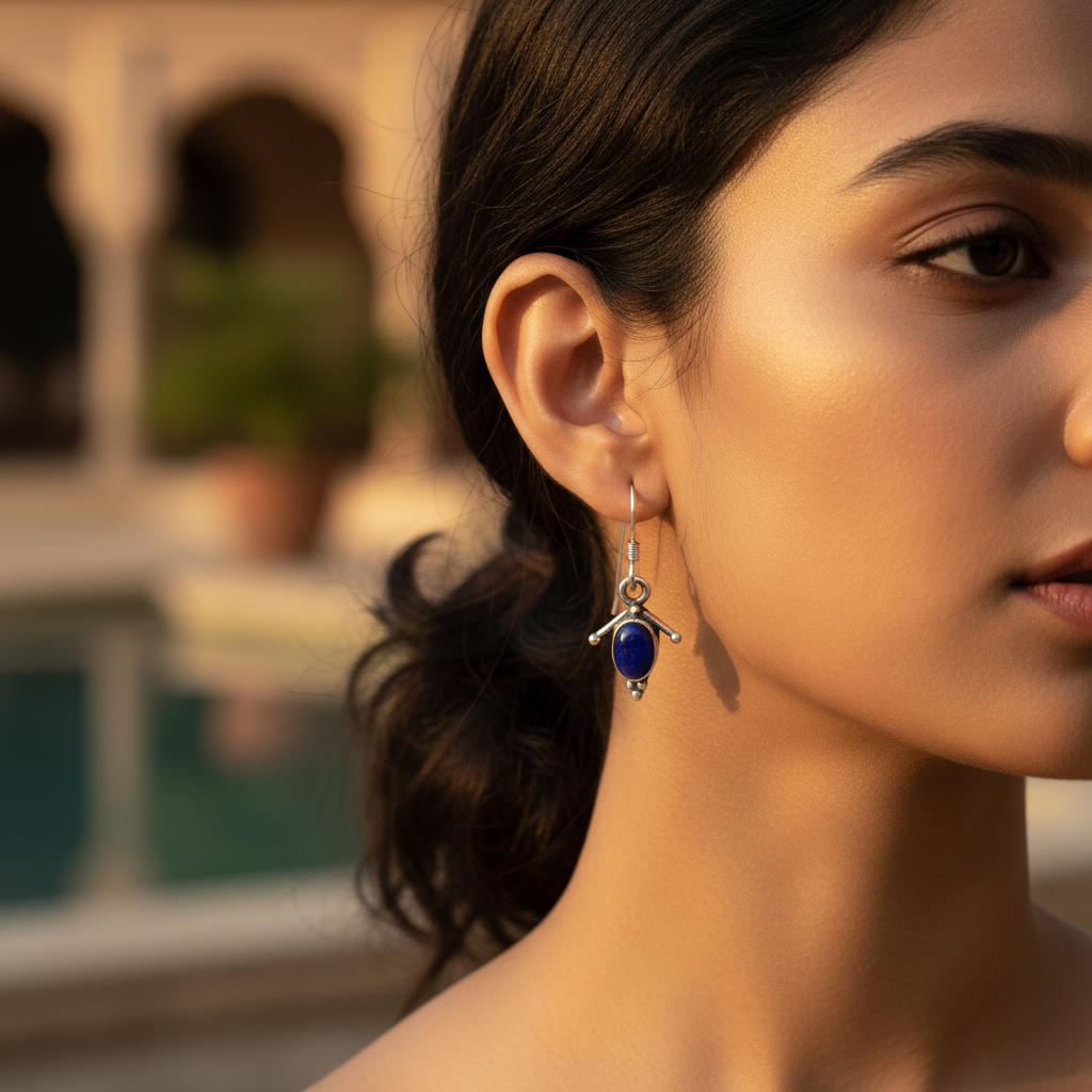925 Silver Lapis Lazuli Earrings for Women | Gemstone Jewelry