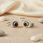 Load image into Gallery viewer, 925 Sterling Silver Red Gemstone Earrings for Women | Daily Wear
