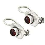 Load image into Gallery viewer, 925 Sterling Silver Red Gemstone Earrings for Women | Daily Wear
