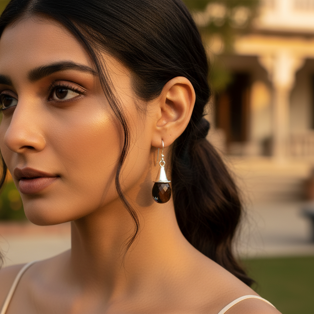 925 Silver Black Onyx Drop Earrings for Women | Gift