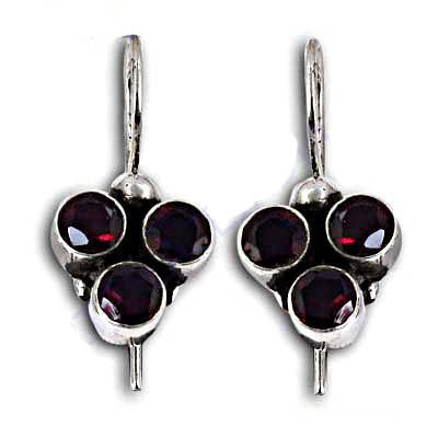 925 Silver Garnet Drop Earrings for Women | Gemstone Jewelry