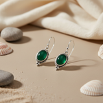 Load image into Gallery viewer, 925 Silver Green Onyx Drop Earrings for Women | Gift
