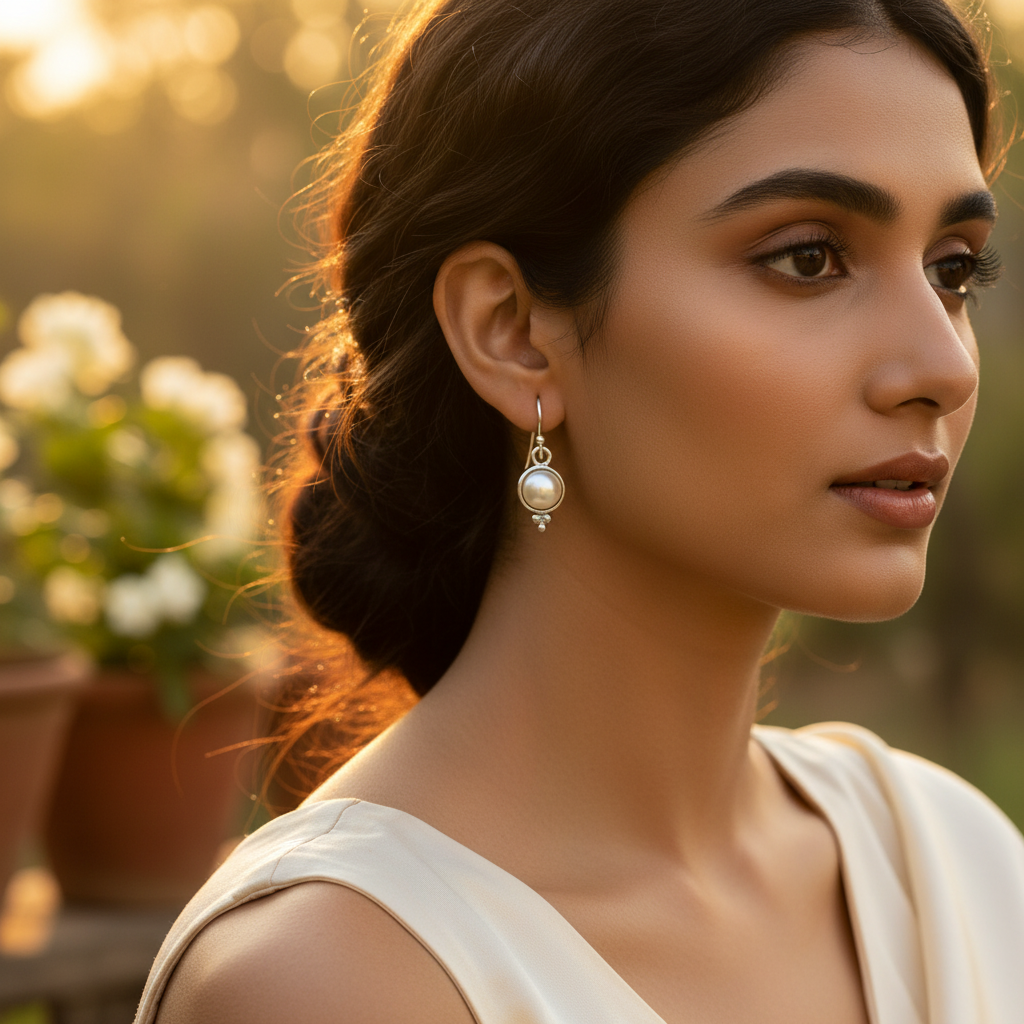 925 Silver Pearl Drop Earrings for Women | Elegant Jewelry