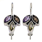 Load image into Gallery viewer, 925 Silver Gemstone Leaf Earrings for Women | Dangle Earrings
